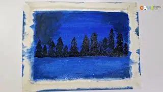 Winter Night Painting | Easy Acrylic Tutorial for Kids