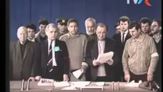 Revoluţia rom&acirc;nă: Ion Iliescu prezintă Comunicatul către ţară al CFSN