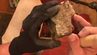 Knife River Flint biface with a copper bopper