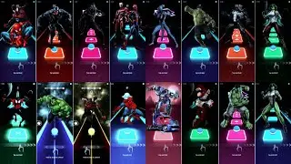 Spiderman 🆚 Avengers 🆚 Venom 🆚 Avatar 🆚 Transformers 🆚 Hulk 🆚 Spider-Verse | Tiles Hop Megamix