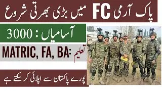 Join Pak Army FC || Frontier Corps FC Jobs 2021 || Apply All over Pakistan || (3000) Post.