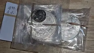 UNCIRCULATED MORGAN DOLLARS (sneak peak of 700$ order) + 1996 W Roosevelt Dime