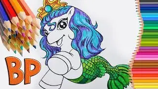 MLP My Little Pony Mermaid Pony Coloring Book Pages Coloring Раскраска Пони Русалка