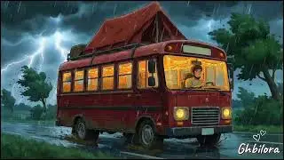 A rainy day in our mobile home | Ghibli style video 🌸