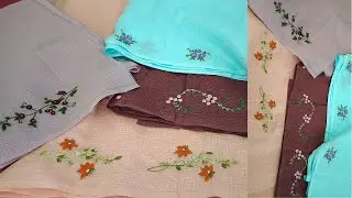 Daily Wear Budgeted Sarees | Pastel Shades Synthentic Check Kotta Sarees with Hand Embroidery
