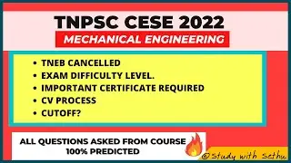 EXAM ANALYSIS-CUT OFF | TNPSC CESE 2022|| ASSISTANT DIRECTOR | AE MECHANICAL CIVIL