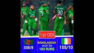 BANGLADESH WON BY 183 RUNS VS IERLAND 1 ODI #icc #sports #viral #sorts