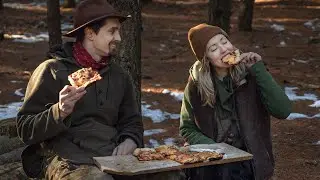 Fire Roasted PIZZA! Handmade Carved Maple Wood Rolling Pin & Cast Iron Cooking