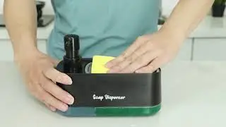 Hand and Dish Soap Dispenser Set for Kitchen Dual Soap Dispenser with Sponge Holder 3 in 1