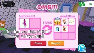 Traded my *RIDE POTION* for thisss??? *BIG WIN* | Seeing offers for a Ride Potion in Adopt Me!❤️💗