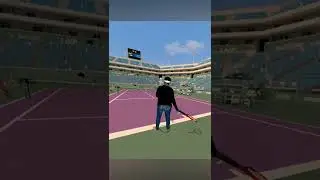 This VR tennis game is so amazing. #mixedreality #shorts #vr #gameplay #oculus