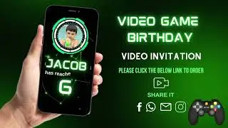 Video Game Birthday Invitation - Video Game Theme Party Invite