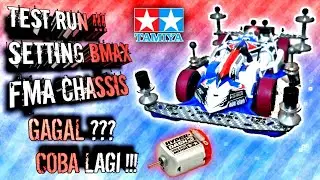 (ミニ四駆) TAMIYA !!! TEST RUN BMAX DI FMA CHASSIS DENGAN HYPER DASH 3 MOTOR - MACH FRAME FKE ( PART 1)
