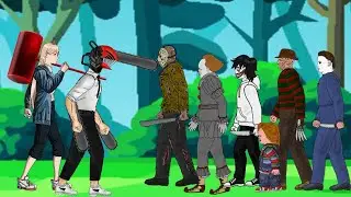 Chainsaw man,Power vs Jason,pennywise,jeff the killer, Chicky,freddy, Michel