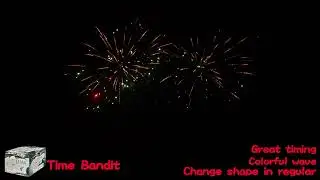GD62008 Time Bandit 200G cake from Iron Claw Fireworks 19 shots colors wave and glittle