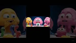 Pink monster bar bar purple monster ko kha raha hai Purple haiUltra realistic 8K qualityASMR