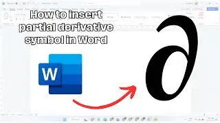 How to insert partial derivative symbol in Word