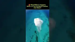 If a Giant Ice Block Falls Into Water#ice#iceblock#experiment#science#water#shorts
