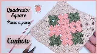 QUADRADO DE CROCHE  PASSO A PASSO PARA CANHOTO INICIANTE