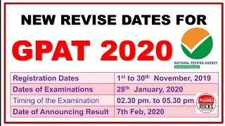 GPAT 2020 EXAM DATE IS NOW 28TH JANUARY 2020