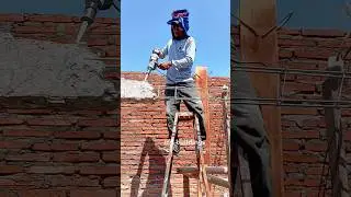 Dismantling the concrete sloof using a hammer machine #building #construction #hammermachine