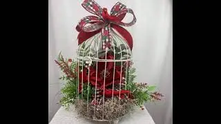 Beautiful Craft, Christmas flower in a bird cage diy