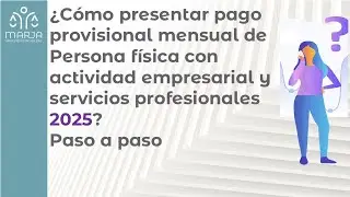 2. Pago provisional mensual Persona f&iacute;sica con actividad empresarial y servicios profesionales 2025