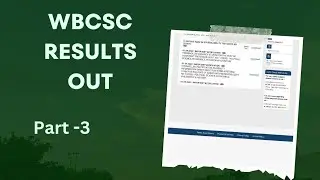 Wbcsc Assistant Professor Results Out phase 3