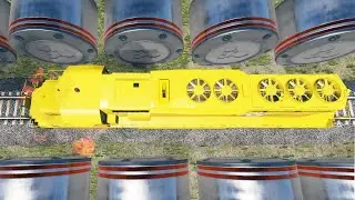 Train Vs Bollards #3 - BeamNG Drive
