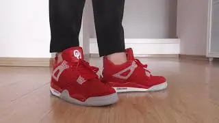 PK God Air Jordan 4 Retro Oklahoma Sooners PE On Foot Review