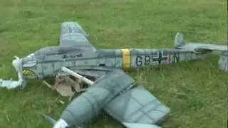 Messerschmitt BF-110 r/c crash