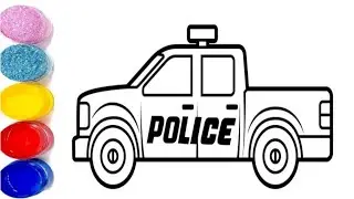 How to draw a POLICE CAR / drawing police car suv step by step / draw Chevrolet Tahoe easy