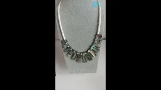 Abalone shell white shell pendant choker Turquoise Necklace 20240208-03