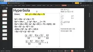 Vertical Hyperbola | Transforming General to Standard Equation