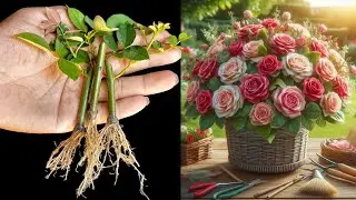 Magical secret to help rose branches grow roots quickly / Simple method.