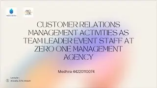 Internship assignment at Zero One Management Agency