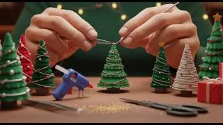 Craft 10 Christmas trees! Tiny DIY for Festive Miniature Decor.