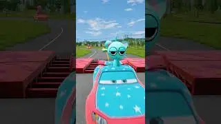 Pixar Cars&ndash;Inspired Purple RED Twin Takes on a Lava Challenge | BeamNG.drive