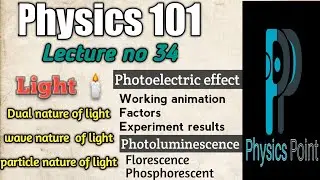 Phy101 lecture 34|Photoelectric effect|Dual nature of light|Photoluminescence|Photoluminescence type
