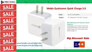 Mobiz Qualcomm Quick Charge QC 3.0 USB 18W Wall Charger, for  Blackberry, Androids and iPhones