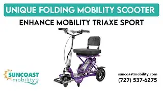 Enhance Mobility Triaxe Sport Foldable Travel Mobility Scooter | Lightweight & Portable