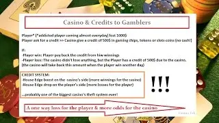 The casino's biggest theft are credits given to gamblers as gaming tokens!