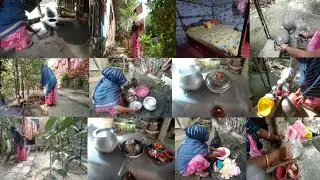 গ্রাম্য✨শীতের সকালে কলপাড়ে বাসনমেজে কাচাকুচি করে পাতা🌅রোদে দিয়ে ঘর গুছিয়ে মাটিরউনুনে চিকেন😋রান্না