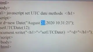 Javascript set UTC Date methods