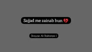 Sajjad (a.s) me Zainab(s.a) hun &bull;| Noha &bull;| 25 muharram&bull;| Shayan Ali Baltistani&bull;|