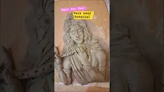 How to make Shreekrishna Mural painting #shorts #clayart#exploreytshorts  #art #clay #soilart#