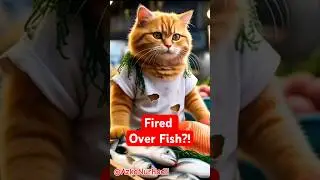 He Was Just Guarding Fish But the Ending Will Shock You! #funny #cat #comedy #funnyanimals #animals
