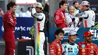 Lando Norris celebrates Pole with Lewis Hamilton & Charles Leclerc | F1 Drivers reaction after Qualy