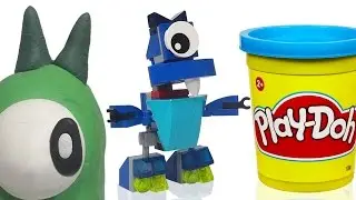 Play-Doh Booger Meets LEGO Blue Booger  -  Stop Motion Animation | Bricks and Clay Play