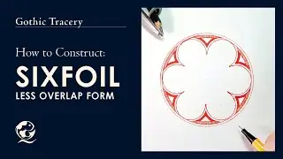 How to construct Sixfoil (Less overlap form) | Gothic tracery art
